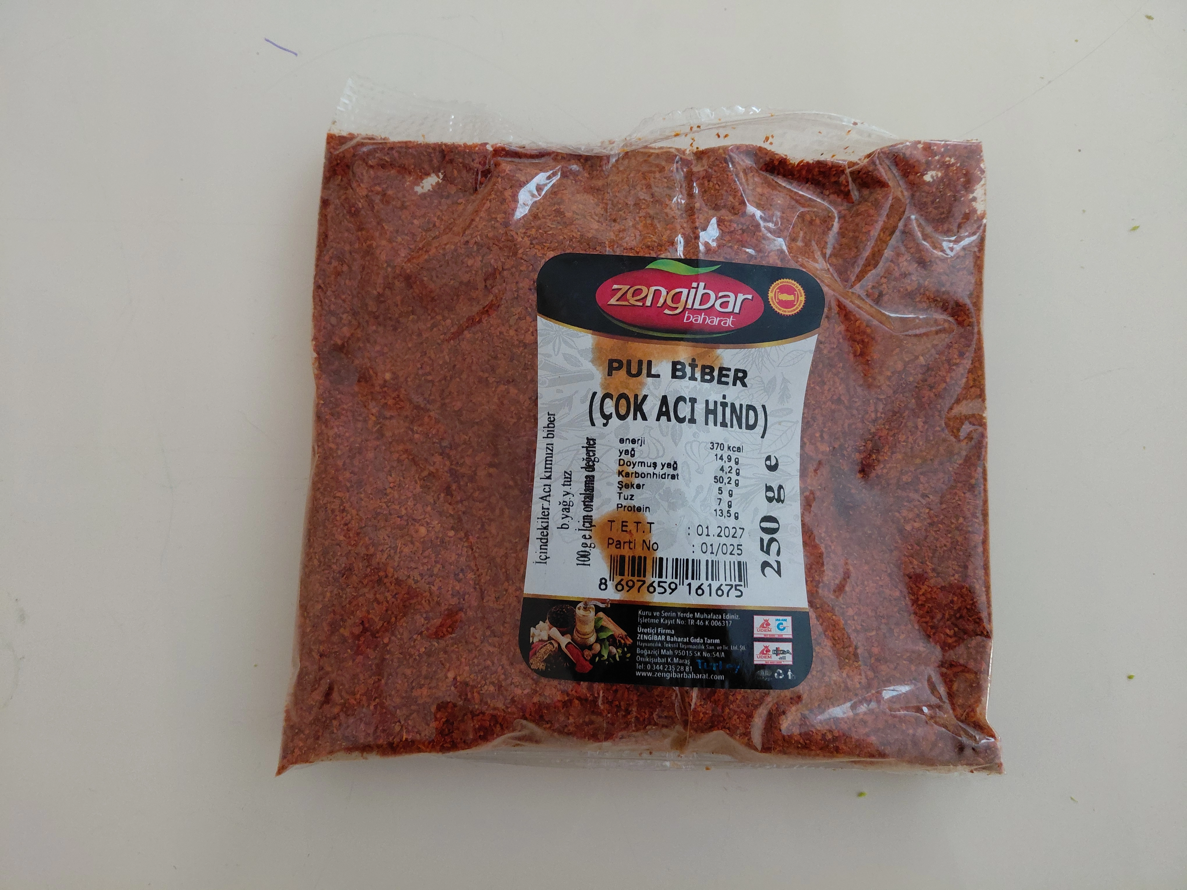 ZENGİBAR ACI TOZ BİBER 250 GR