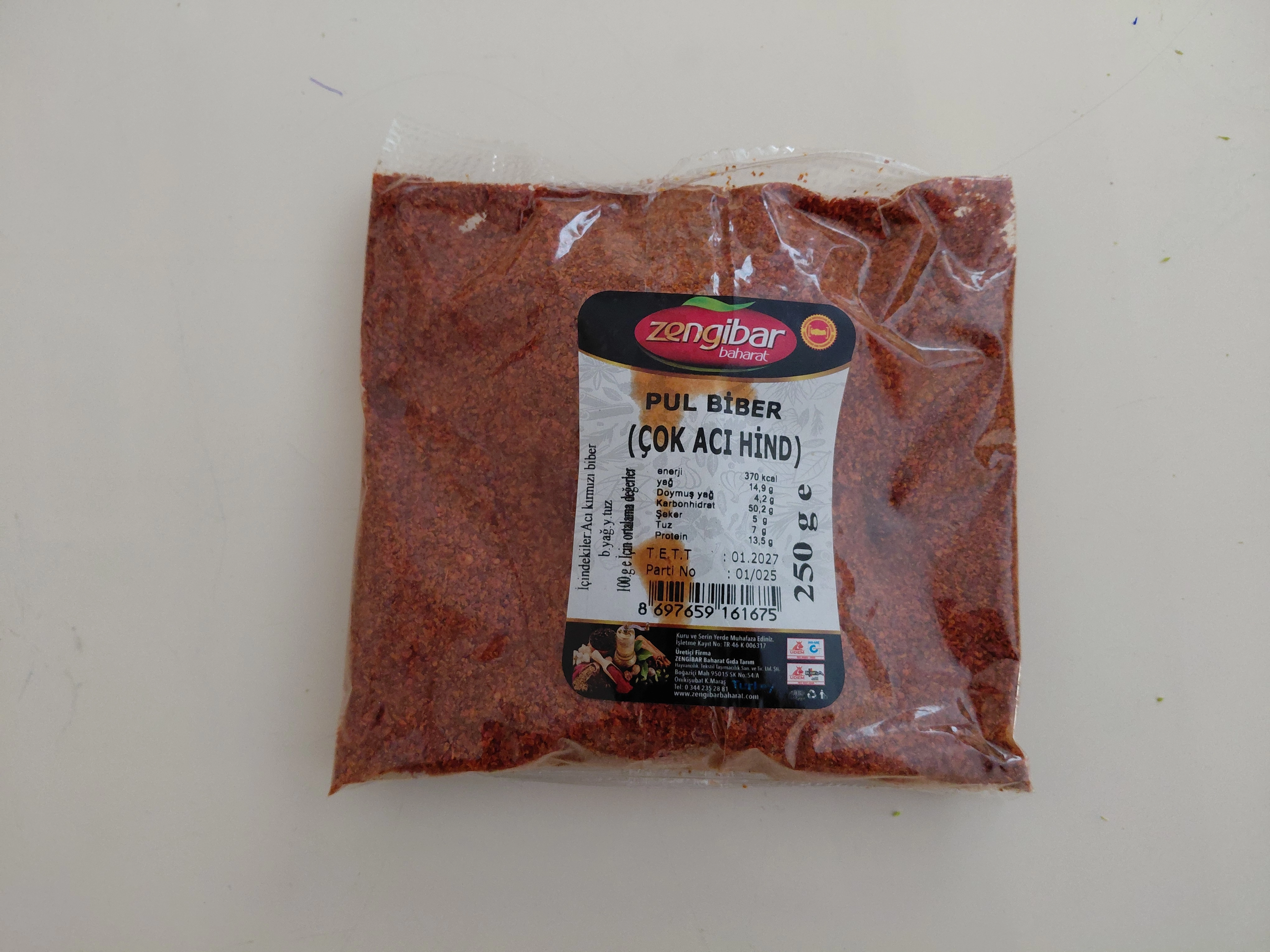 ZENGİBAR ACI TOZ BİBER 250 GR