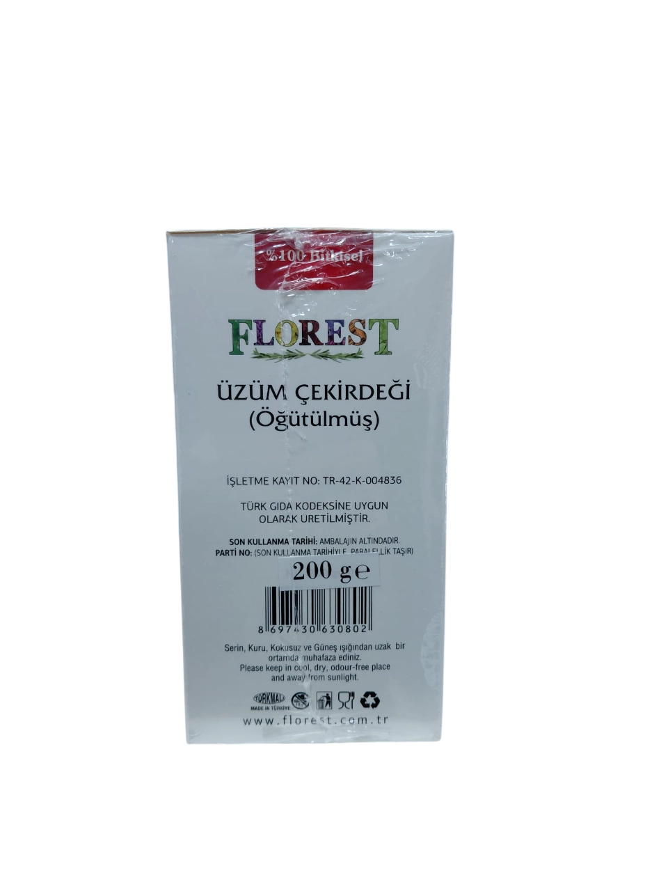 FLOREST ÖĞÜTÜLMÜŞ ÜZÜM ÇEKİRDEĞİ 200 GR