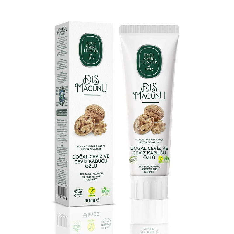 EST DOĞAL CEVİZ VE CEVİZ KABUĞU ÖZLÜ DİŞ MACUNU 90 ML