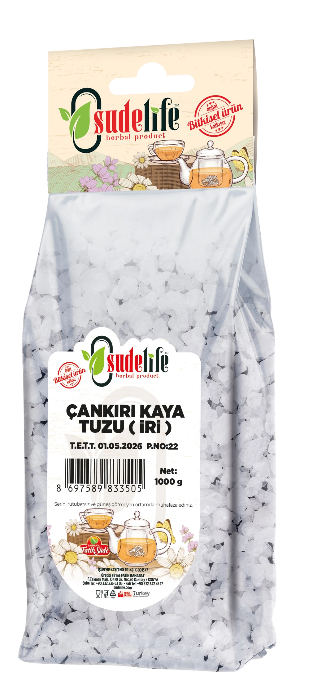FATİH SUDE ÇANKIRI KAYA TUZU ( İRİ ) 1000 G