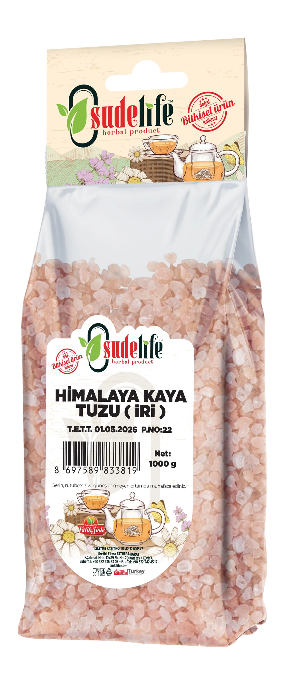 FATİH SUDE HİMALAYA KAYA TUZU ( İRİ ) 1000 G