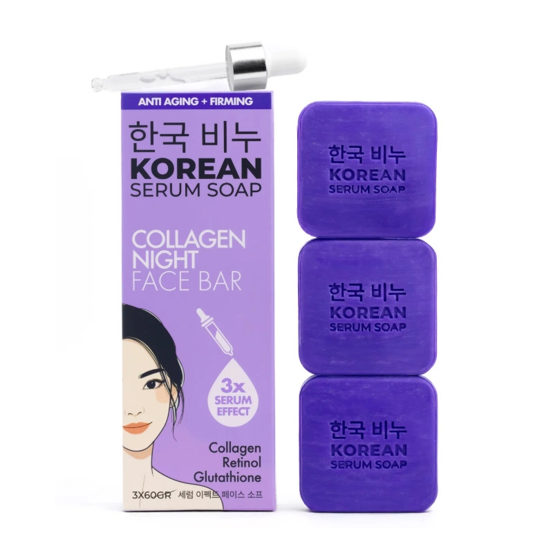 GREEN LABEL KOREAN COLLAGEN NIGHT FACE BAR-KOLAJEN GECE YÜK BAKIM SABUNU 3*60GR
