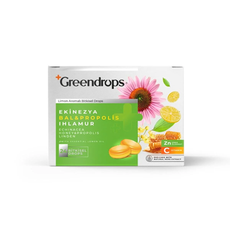 GREENDROPS  EKİNEZYA  & BAL & PROPOLİS & IHLAMUR 24 BİTKİSEL DROPS