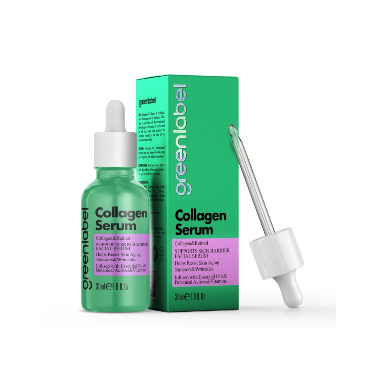 GREENLABEL KOLAJEN PEPTİD & HYALURONİC ACİD SERUM 30 ML.