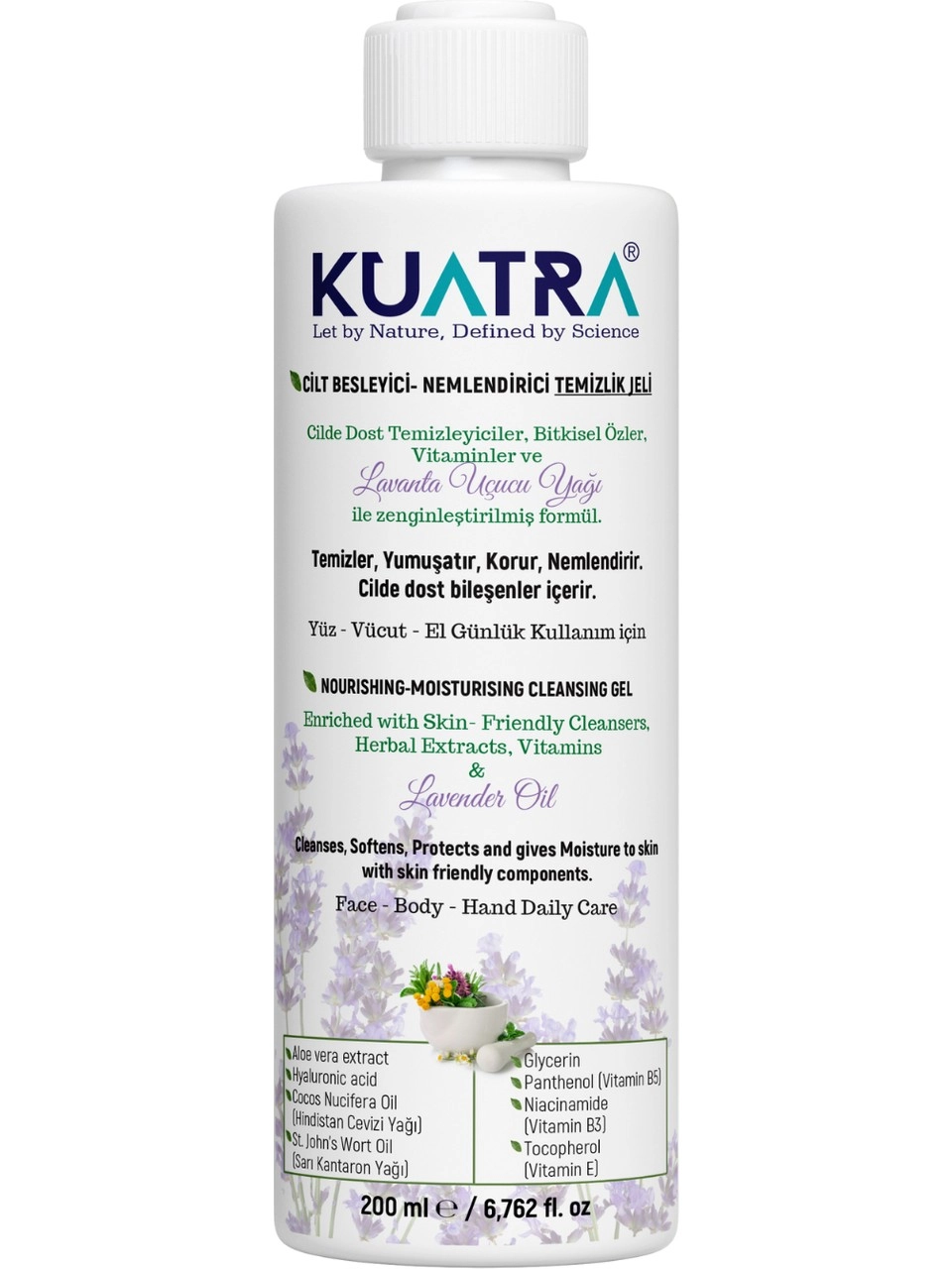 KUATRA NEM. BES. TEMİZLEME JELİ 200 ML (LAVANTA)