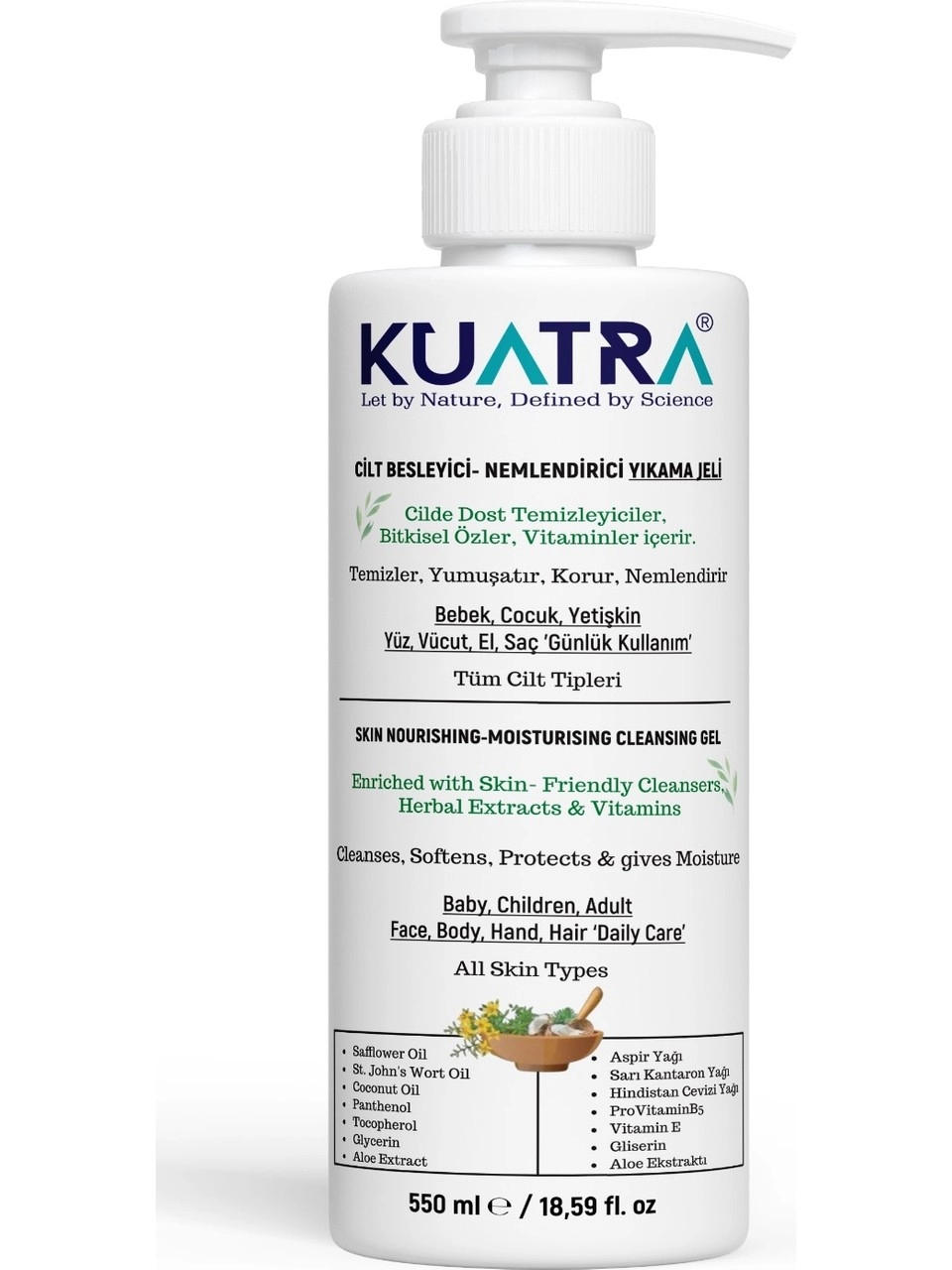 KUATRA NEM. BES. TEMİZLEME JELİ 550 ML (KOKUSUZ)