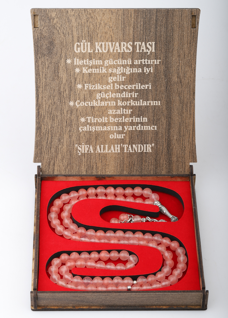 KUTULU 99 LU TESBİH GÜL KUVARS