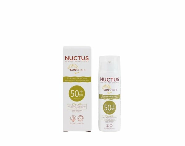 NUCTUS GÜNEŞ KORUYUCU KREM YAĞLI - AKNELİ CİLTLER SPF50 +  50ML