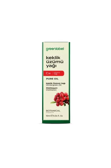 GREENLABEL KEKLİK ÜZÜMÜ YAĞI 10 ML. (DİSTİLASYON)