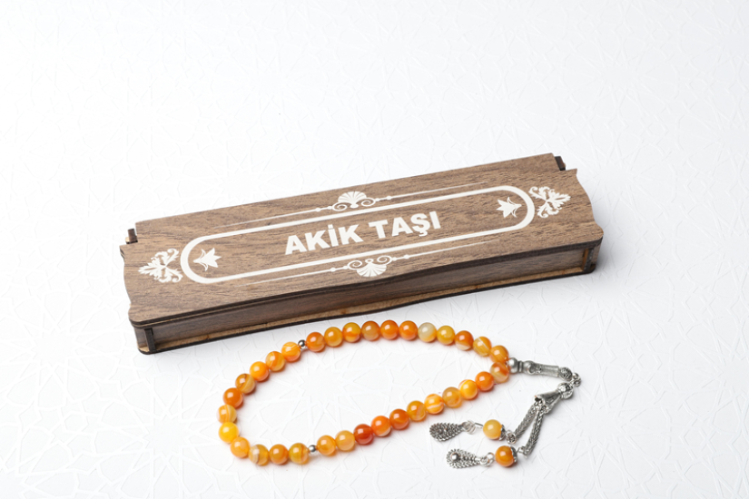 KUTULU 33 LÜ TESBİH AKİK TAŞI