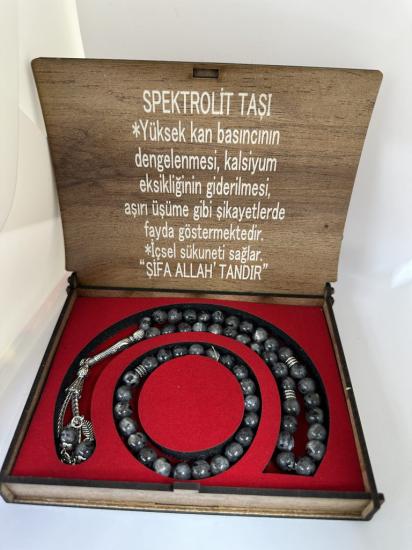 KUTULU 33 LÜ TESBİH BİLEKLİK SETİ SPEKTROLİT