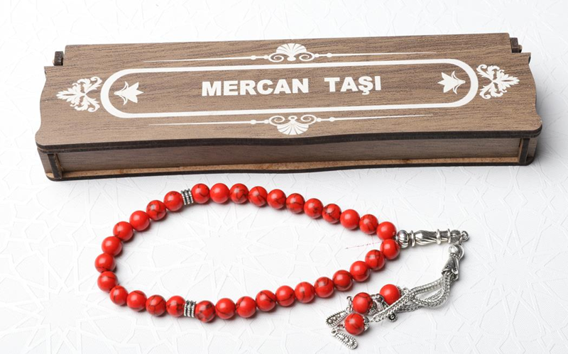 KUTULU 33 LÜ TESBİH MERCAN TAŞI