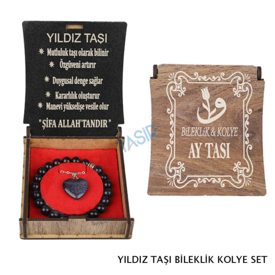 KUTULU KOLYE BİLEKLİK SETİ YILDIZ TAŞI