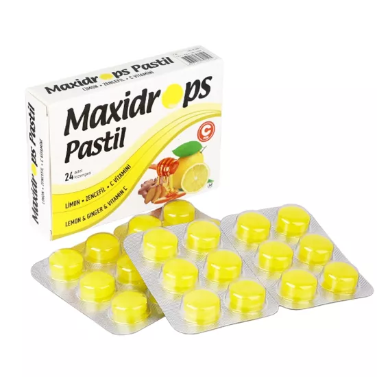 MAXİDROPS PASTİL LİMON & ZENCEFİL 62 GR (24 DROPS)