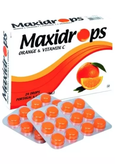 MAXİDROPS PASTİL PORTAKAL & C VITAMINLI 62 GR (24 DROPS)