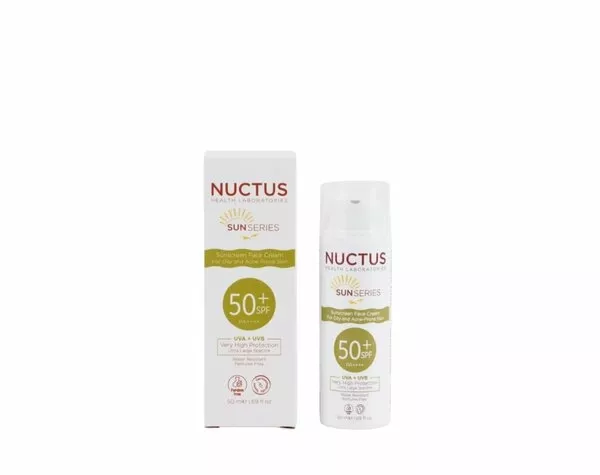 NUCTUS GÜNEŞ KORUYUCU KREM YAĞLI - AKNELİ CİLTLER SPF50 +  50ML