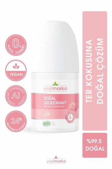 YEŞİL MARKA DOĞAL DEODORANT - GÜL KOKULU 50 ML