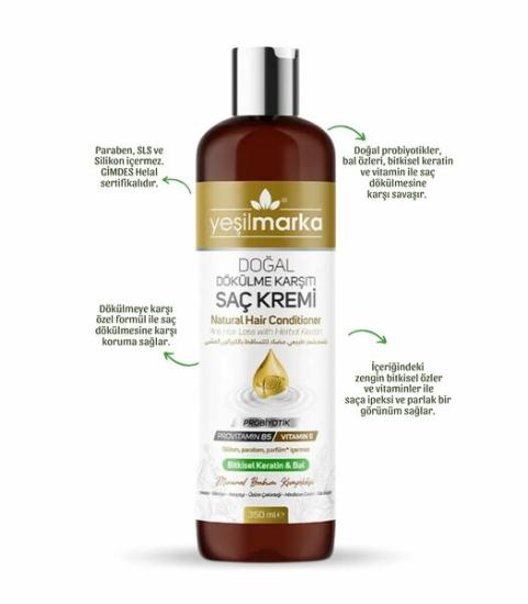 YEŞİL MARKA SAÇ KREMİ - DÖKÜLME KARŞITI 350 ML