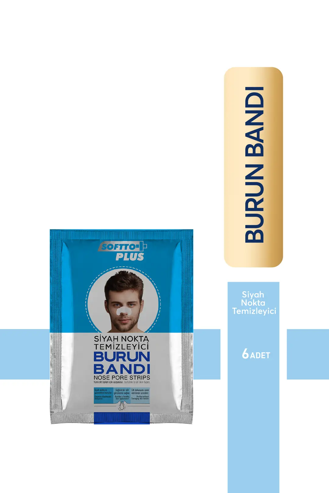 SOFTTO PLUS S.NOKTA TEMİZLEYİCİ BURUN BANDI ERKEK