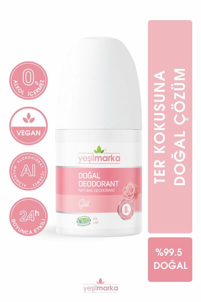 YEŞİL MARKA DOĞAL DEODORANT - GÜL KOKULU 50 ML