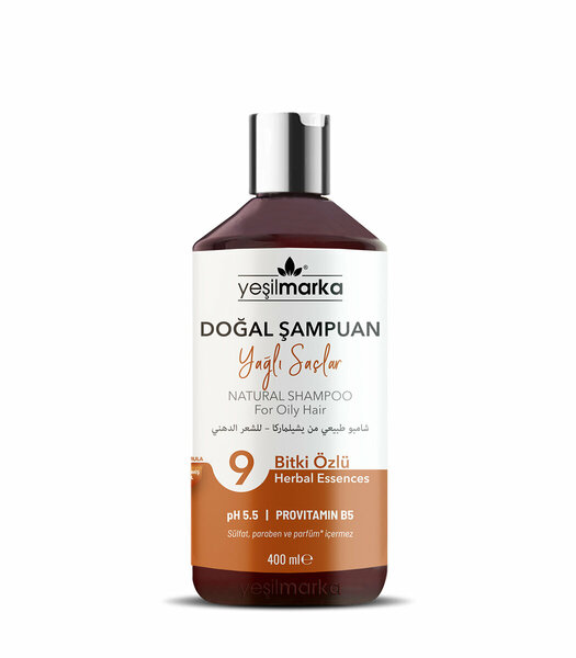 YEŞİL MARKA DOĞAL ŞAMPUAN - YAĞLI SAÇLAR İÇİN 400 ML